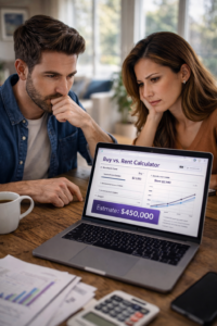 buy vs rent calculator comparing the cost of buying a home versus renting
